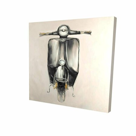 FONDO 32 x 32 in. Small Black Moped-Print on Canvas FO2779426